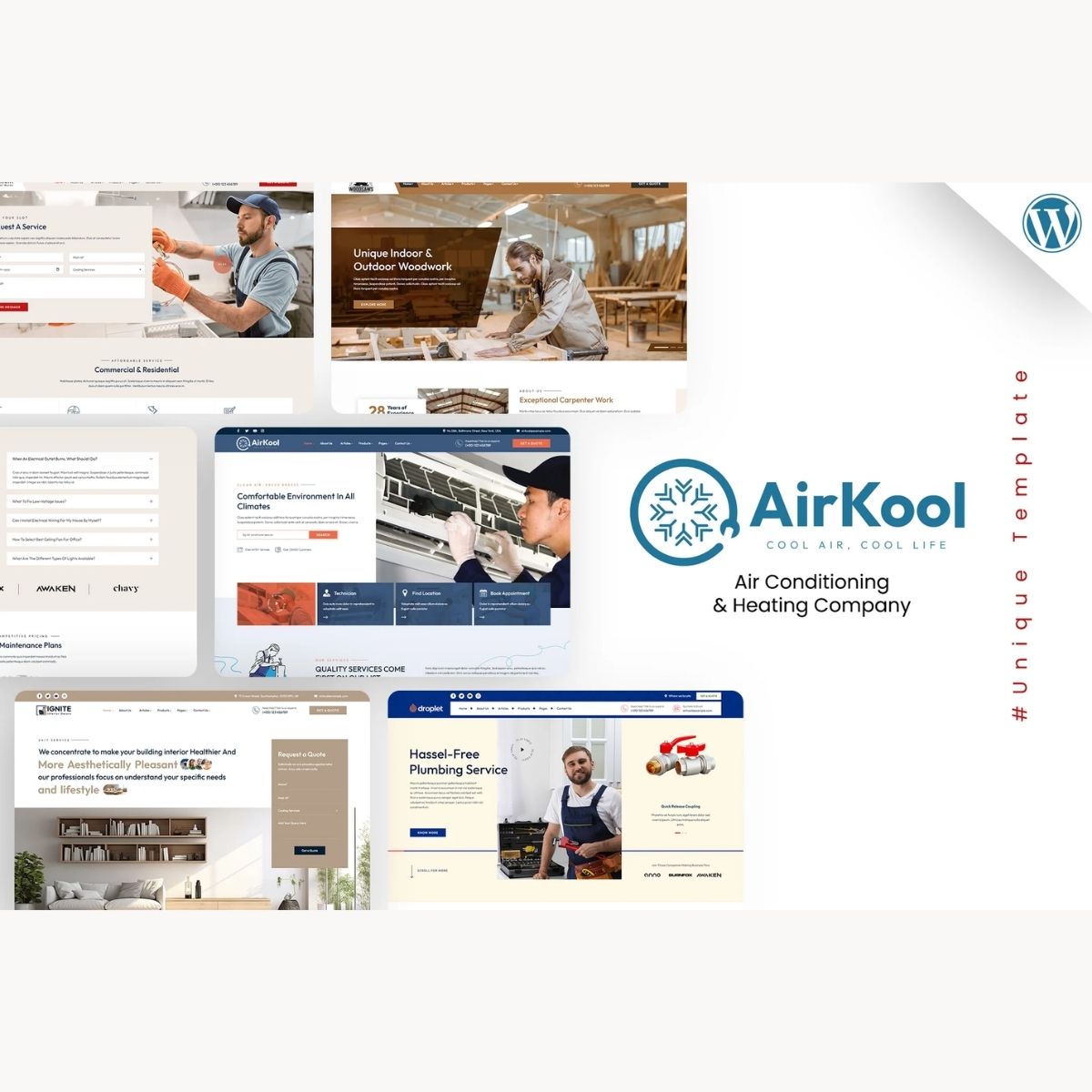Air Kool - Conditioning HVAC, Handyman WordPress