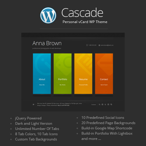 Cascade - Personal vCard WordPress Theme