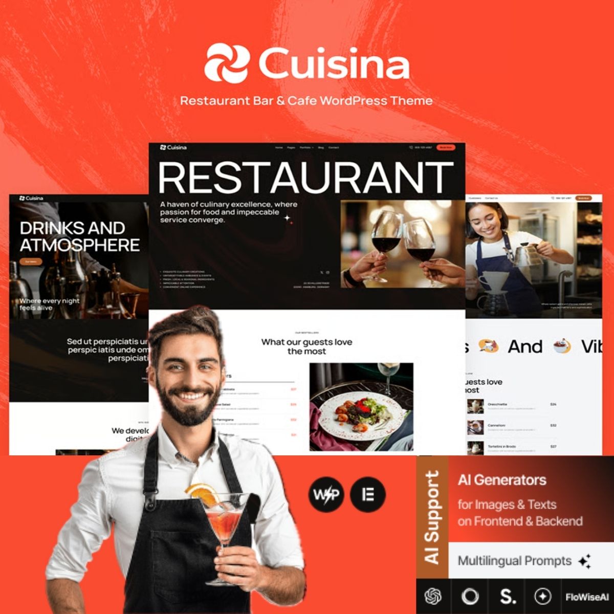 Cuisina - Restaurant Bar & Cafe WordPress Theme