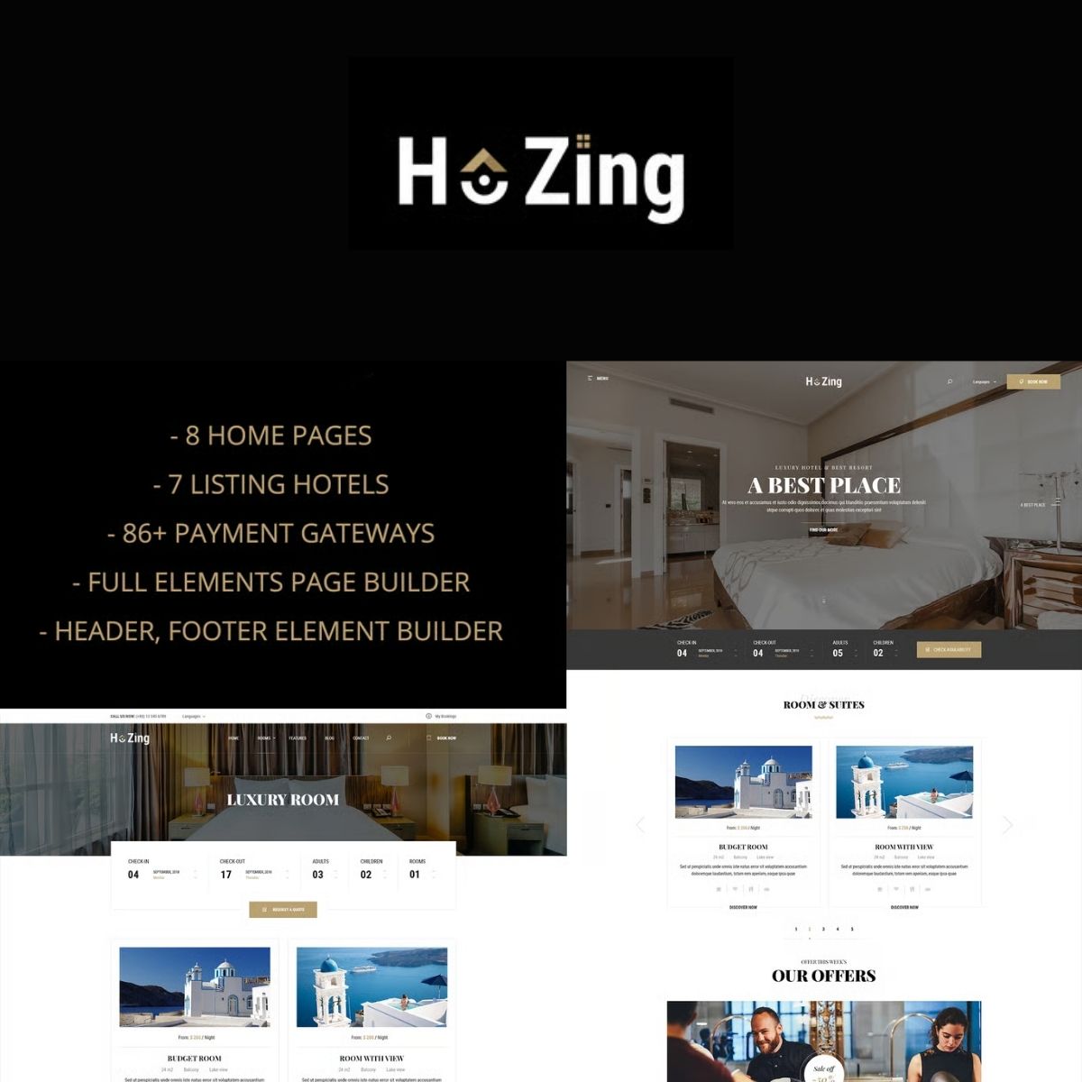 Hozing - Tema WordPress para Reservas de Hotéis