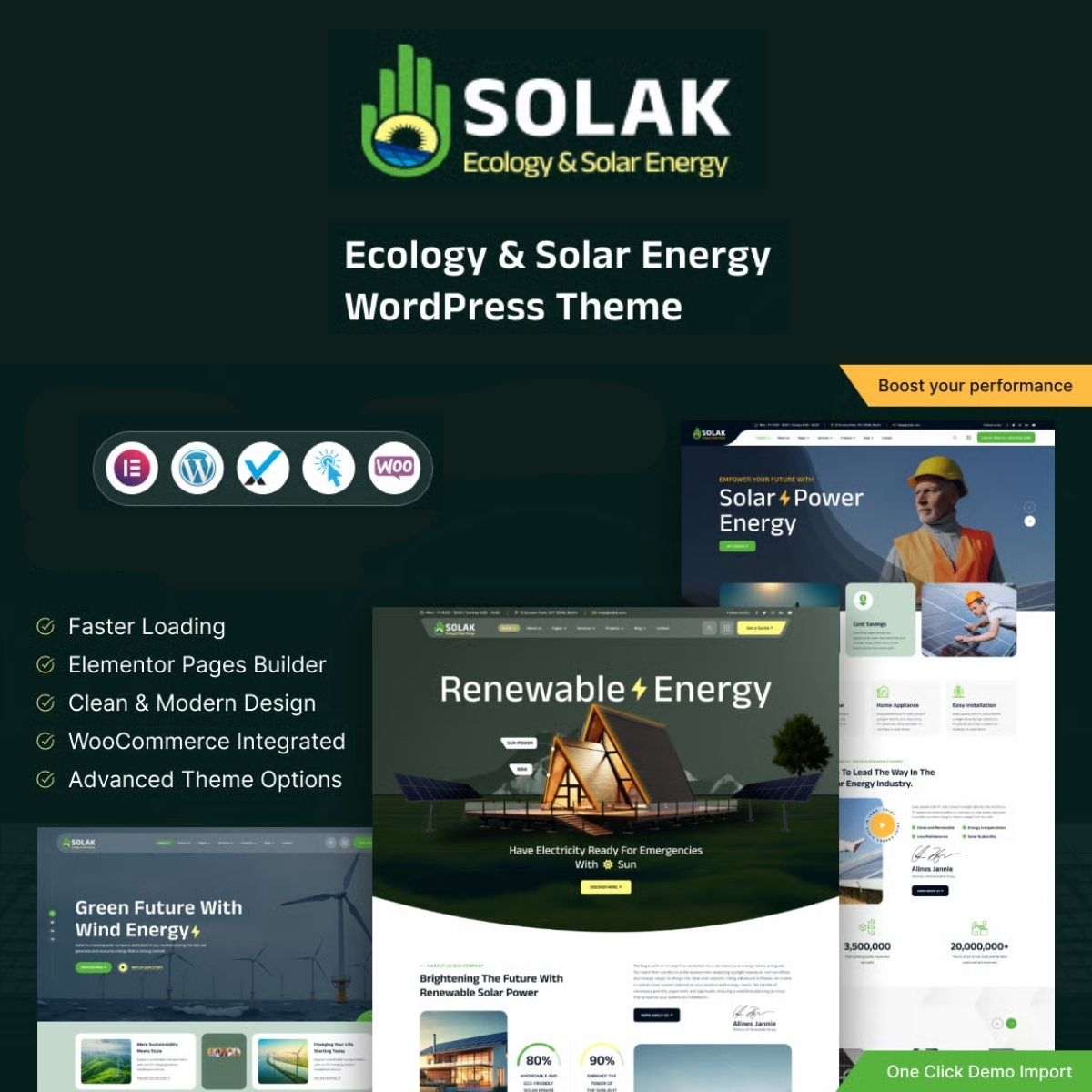 Solak - Ecology & AI Solar Energy WordPress Theme