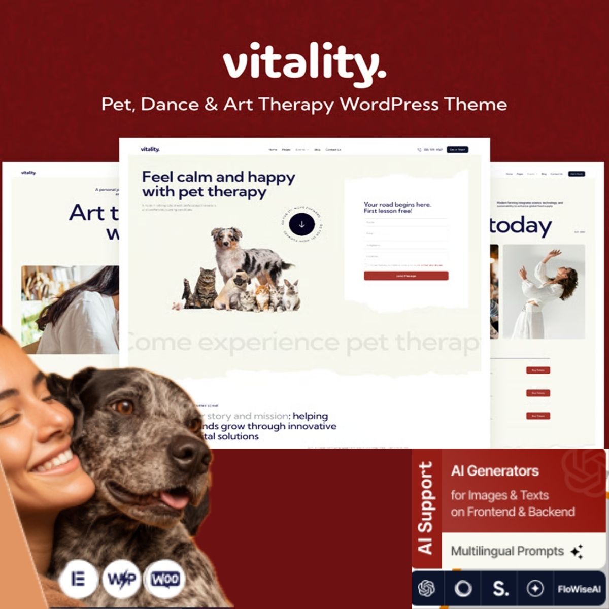 Vitality - Pet, Dance & Art Therapy WordPress Theme