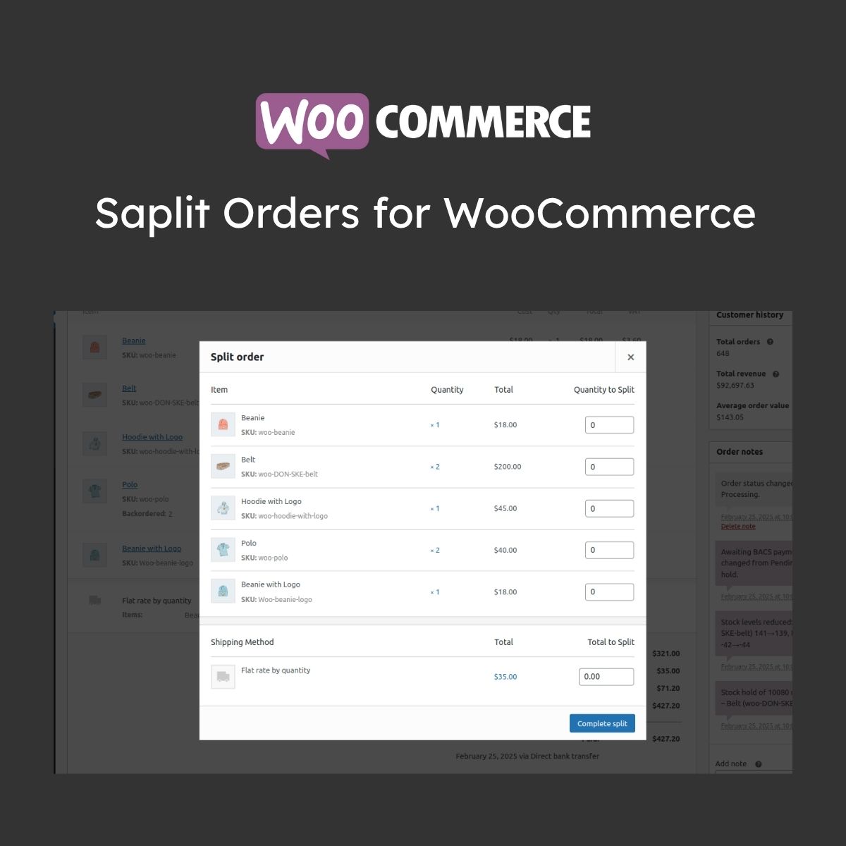 Split Orders for WooCommerce