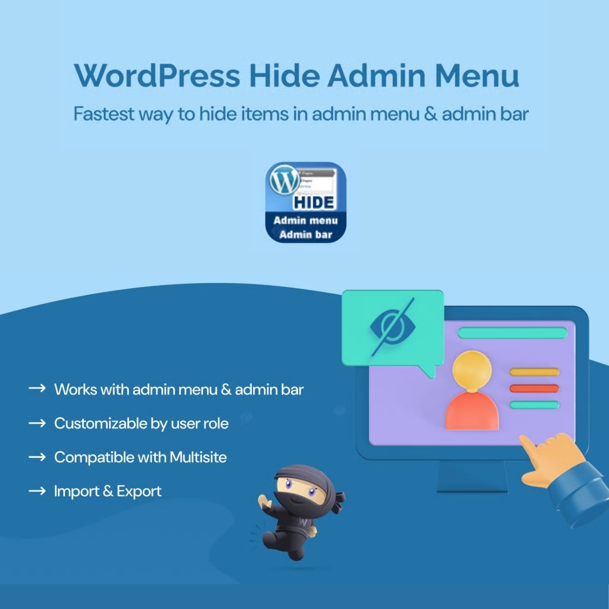 WordPress Hide Admin Menu Plugin $4.49 (85% Off) | PluginTheme.net