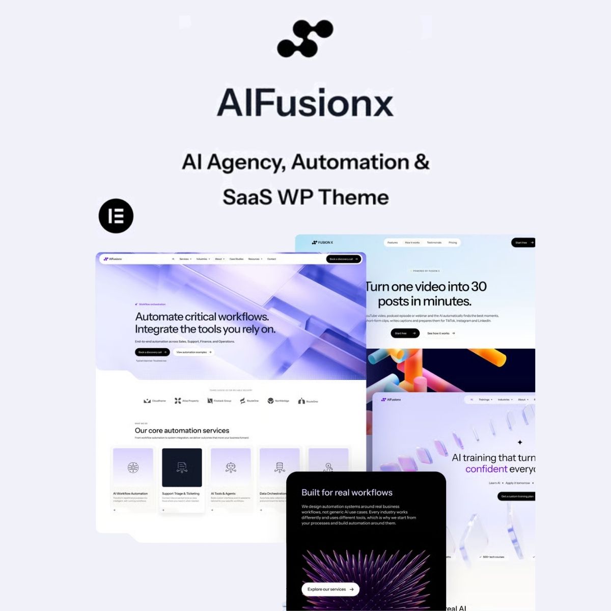 AI FusionX – AI Agency Tech & SaaS WordPress Theme