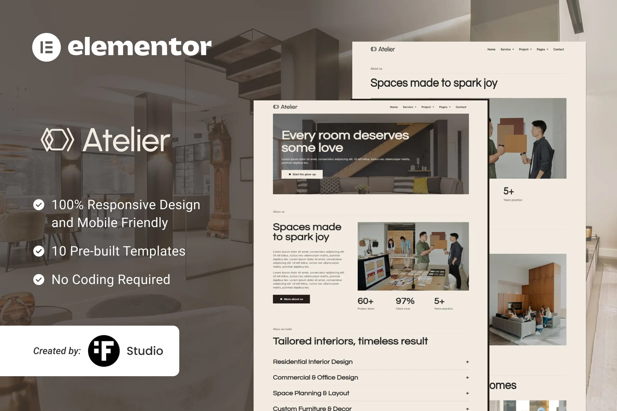 Atelier - Interior Design Elementor Template Kit