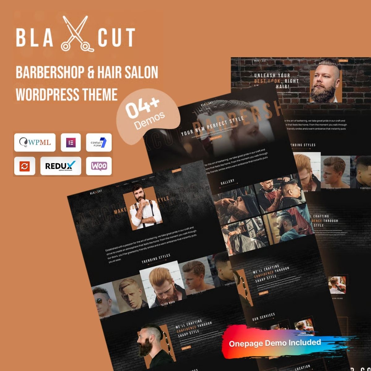 Blaxcut - Barbershop & Hair Salon WordPress Theme