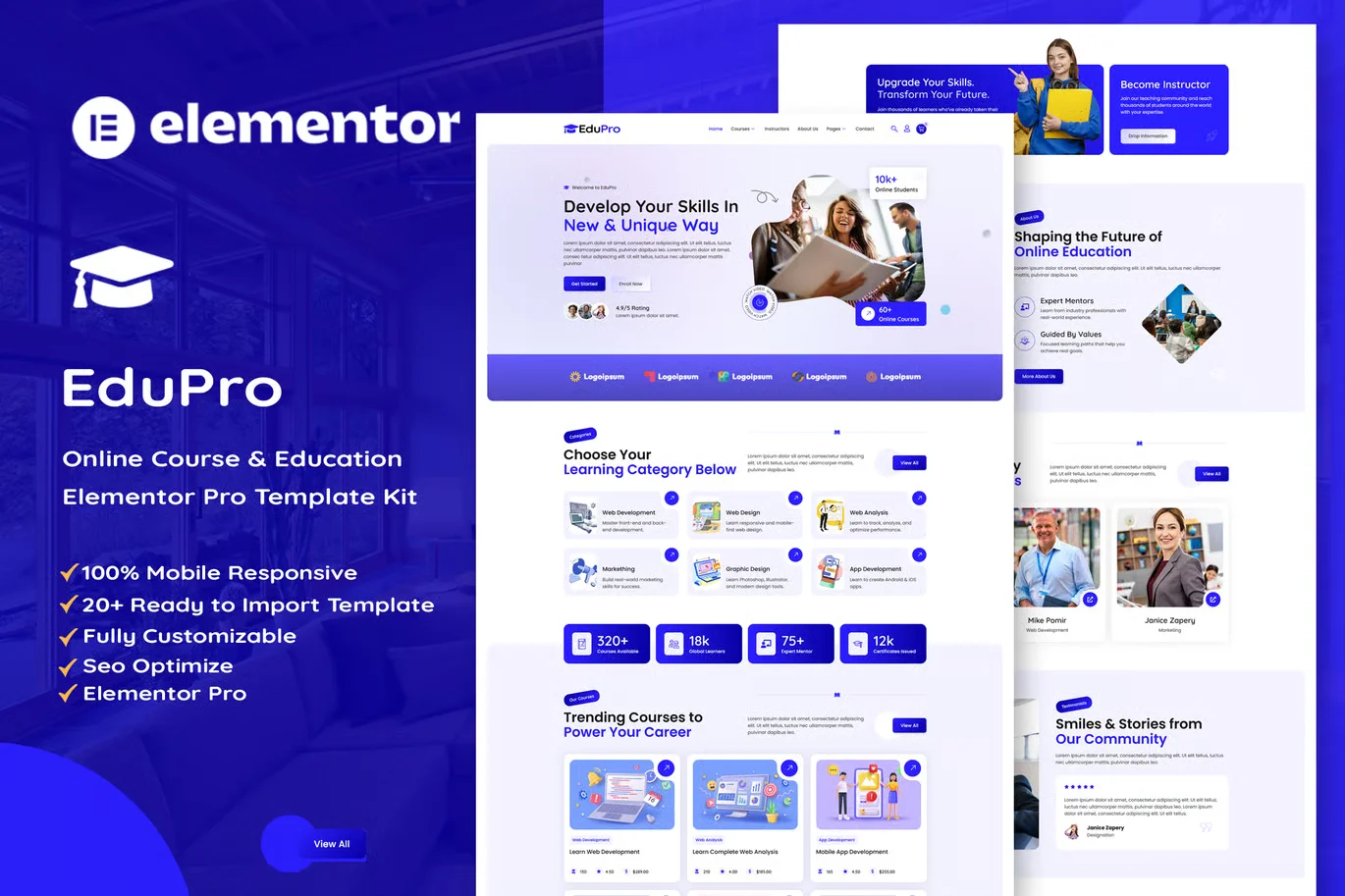 Edupro - Online Course & Education Elementor Pro Template Kit