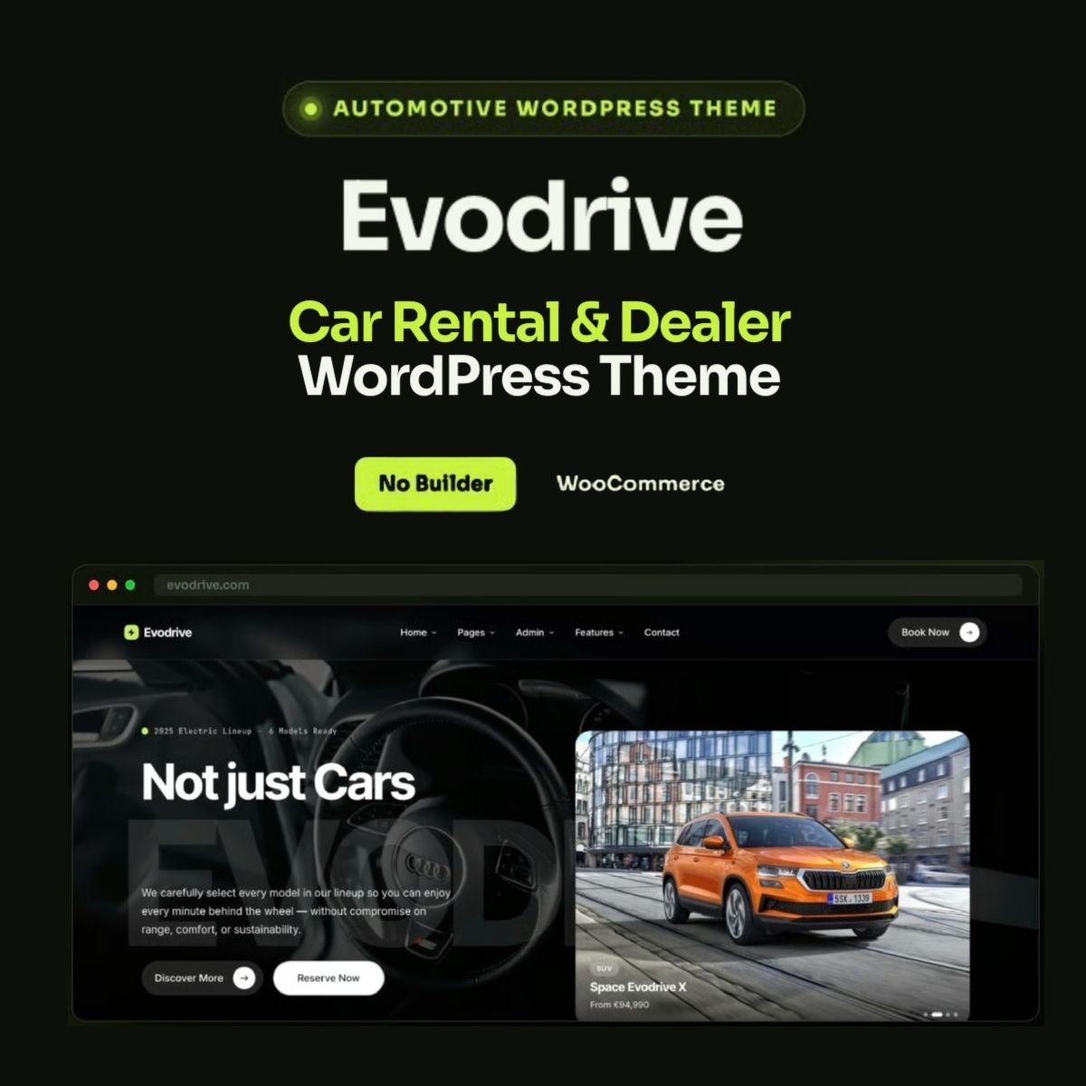 Evodrive - Car Rental & Dealer WordPress Theme