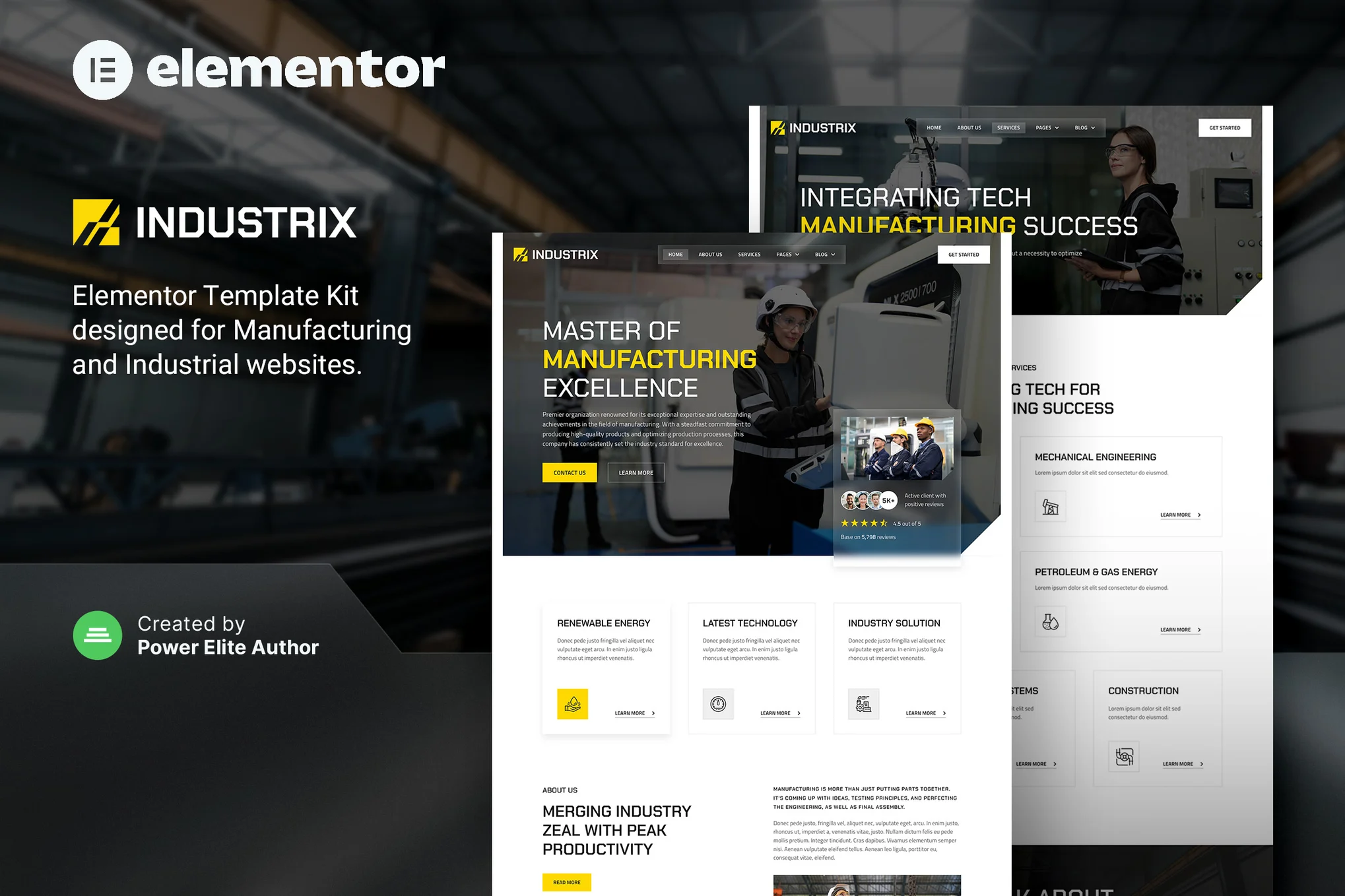 Industrix - Manufacturing & Industrial Elementor Template Kit