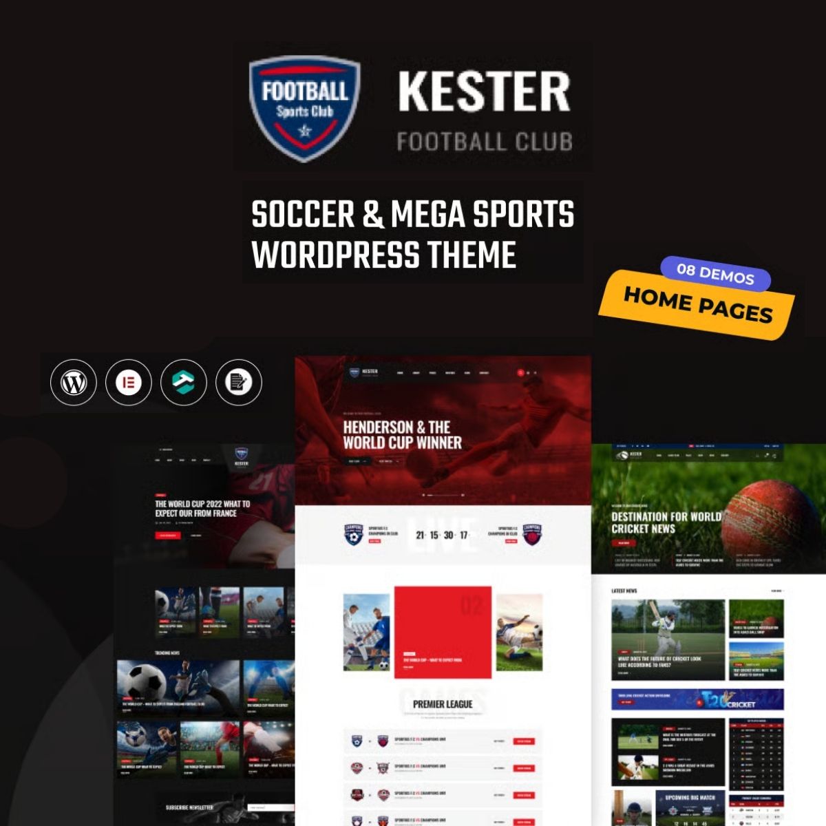 Kester - Soccer Club & Sports News WordPress Theme