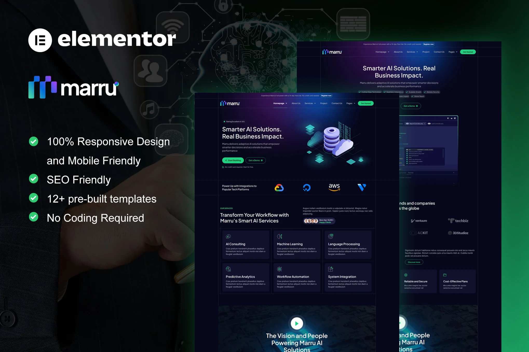 Marru - Saas & AI Services Elementor Pro Template Kit