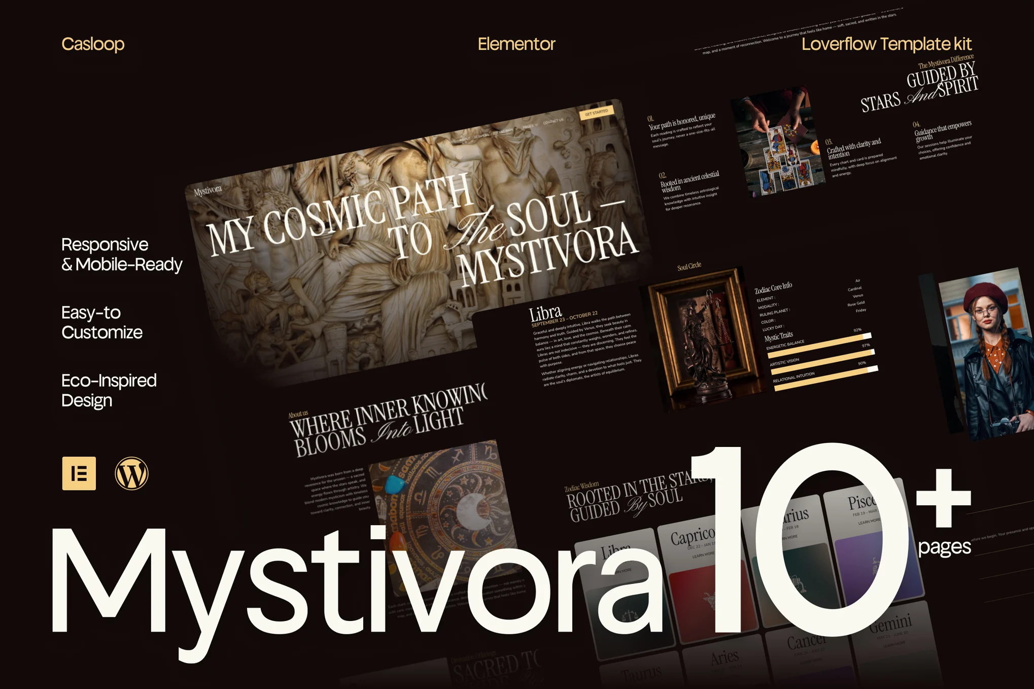 Mystivora - Modern Mystical Astrology & Horoscope Elementor Template Kit
