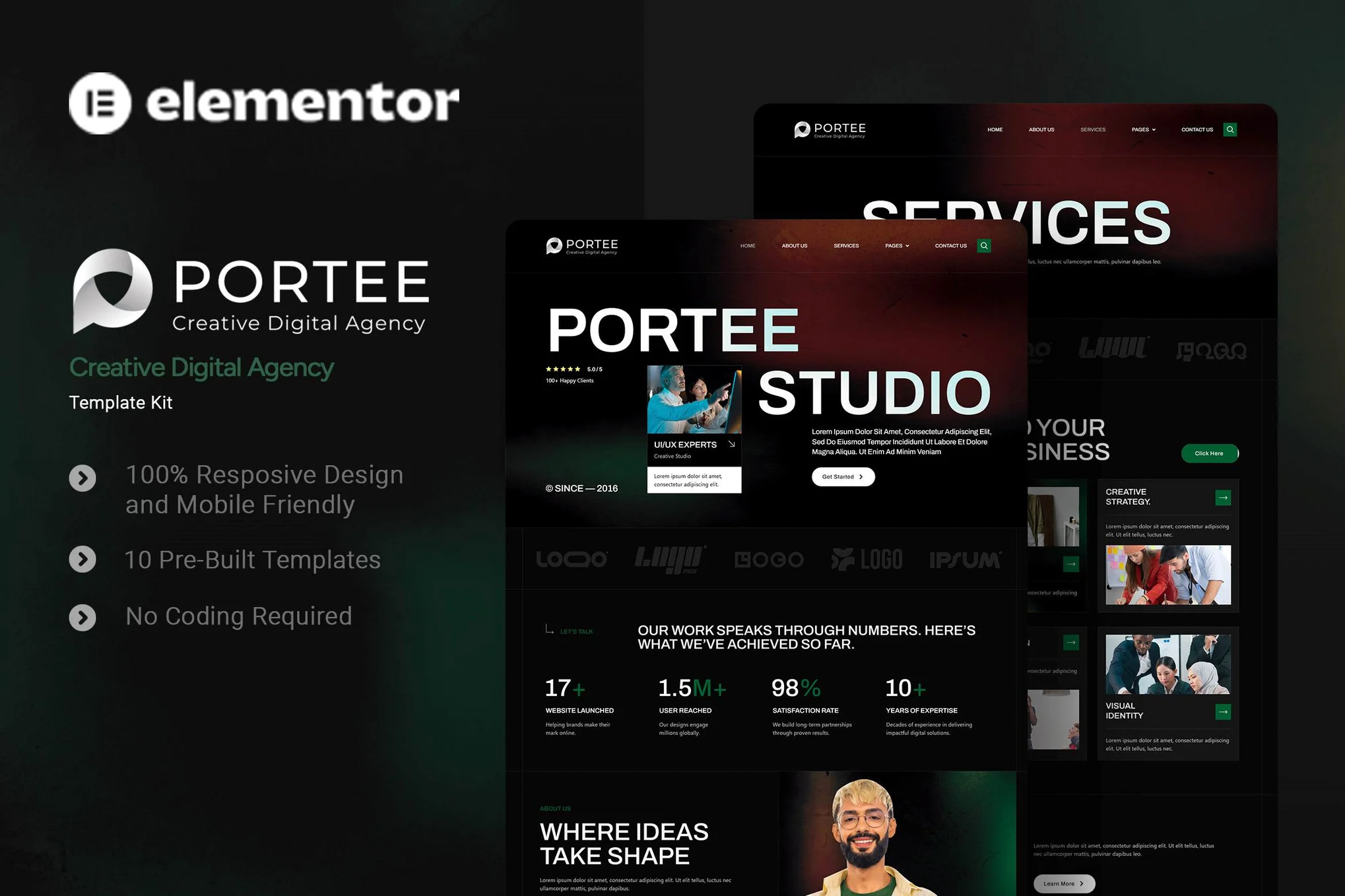 Portee - Creative Digital Agency Elementor Template Kit