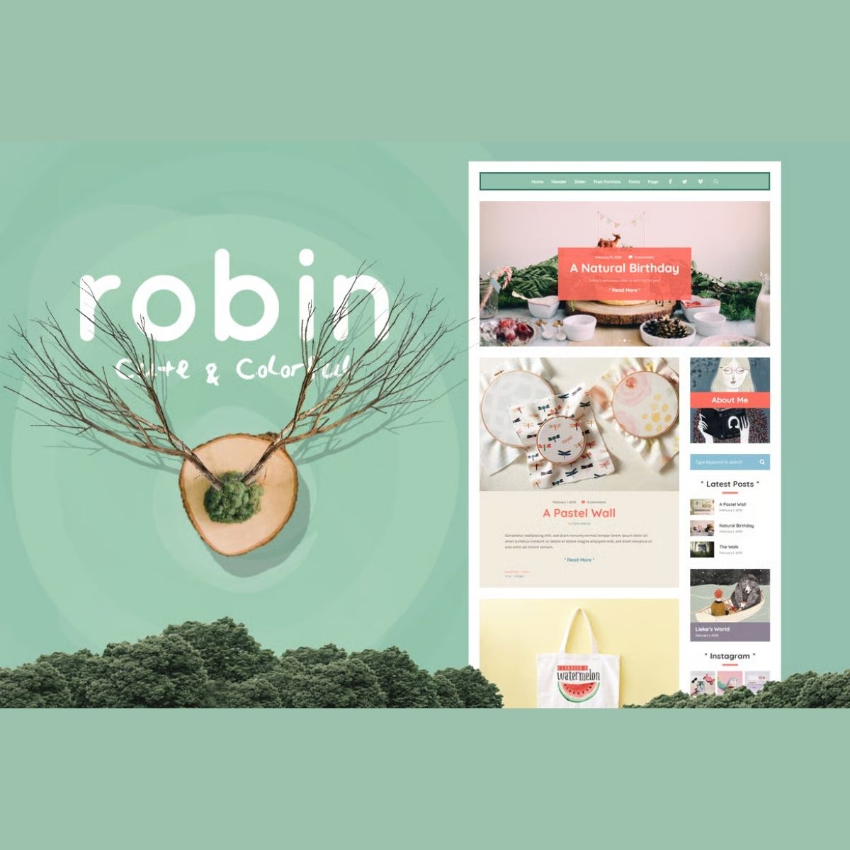 Robin - Cute & Colorful WordPress Blog Theme