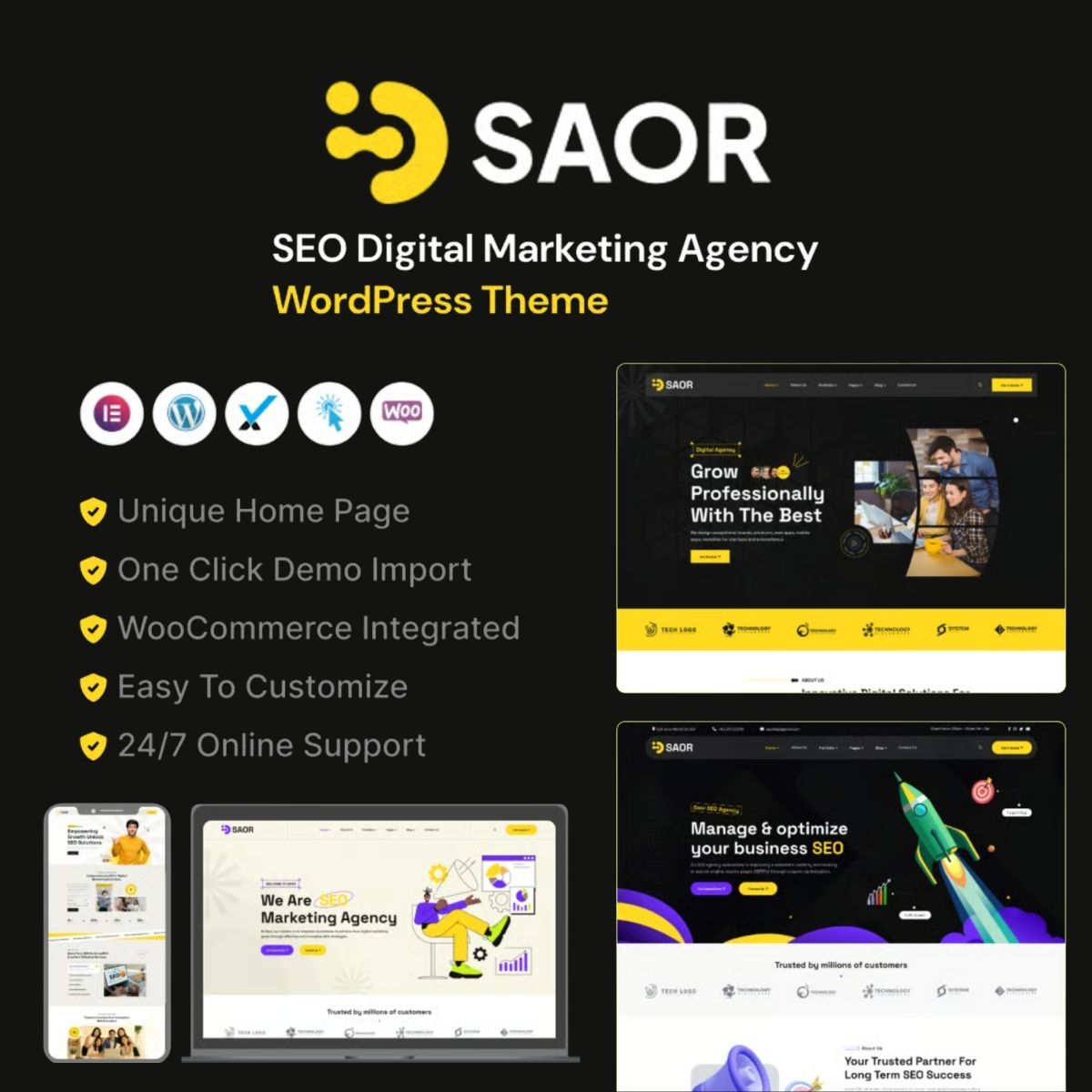Saor - AI SEO Digital Marketing Agency WordPress Theme