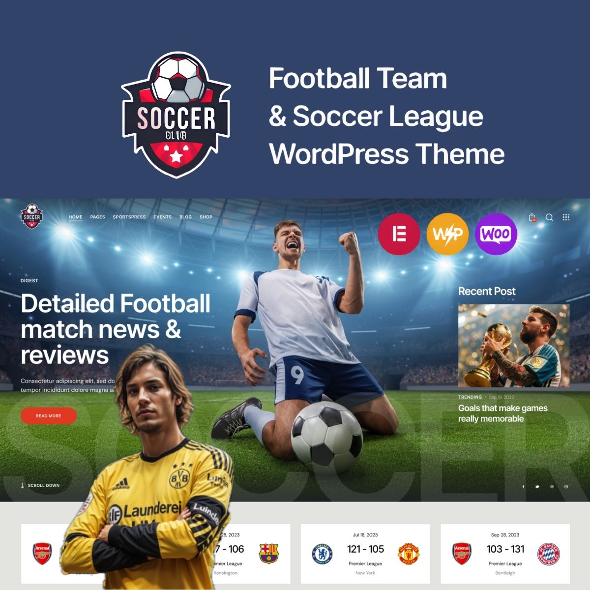 SoccerClub - Football Team & Soccer League WordPress Theme