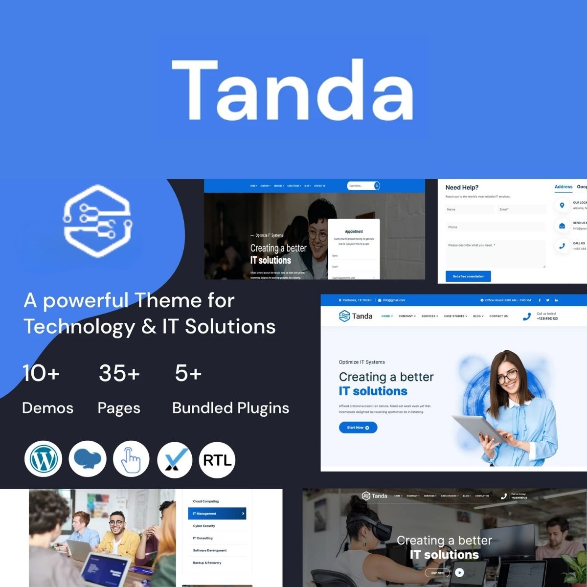 Solution Theme Tanda - IT Solutions WordPress Theme | PluginTheme.net