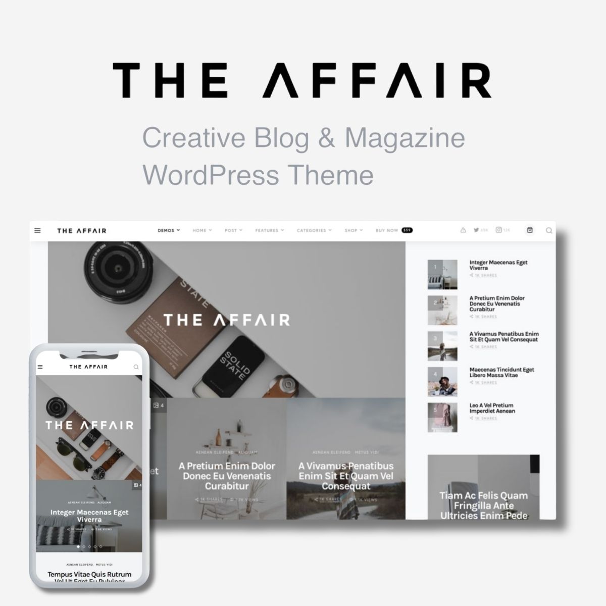 The Affair - Creative Theme for Personal Blogs and Magazines