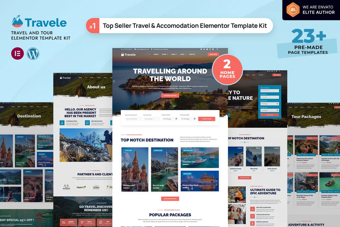 Travele - Travel & Tour Agency Elementor Template Kit