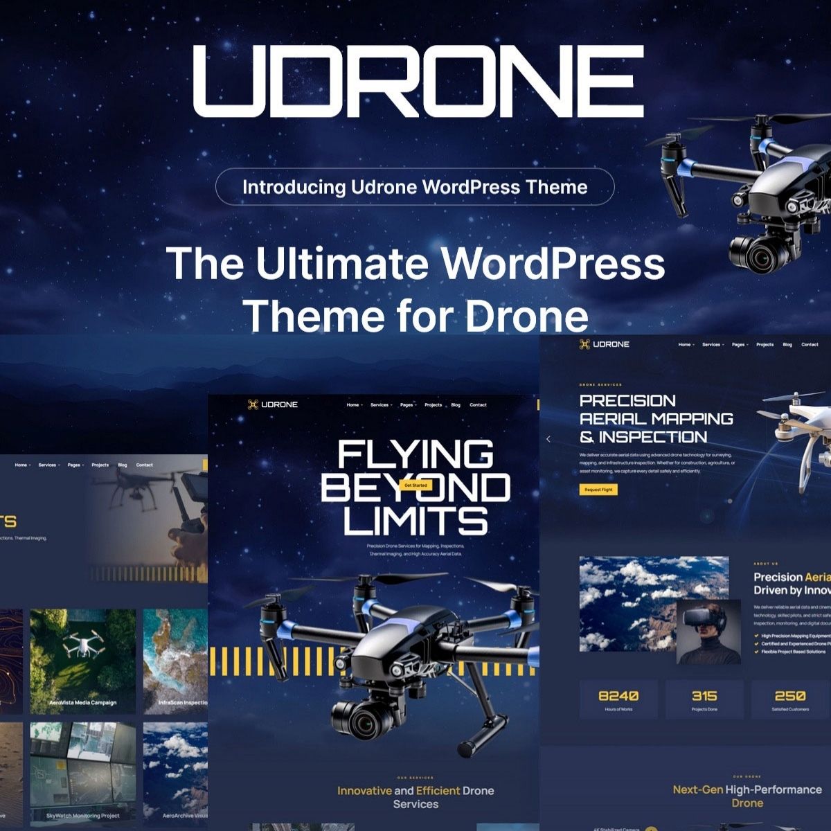 Udrone - Drone UAV Business & Aerial Videography WordPress Theme