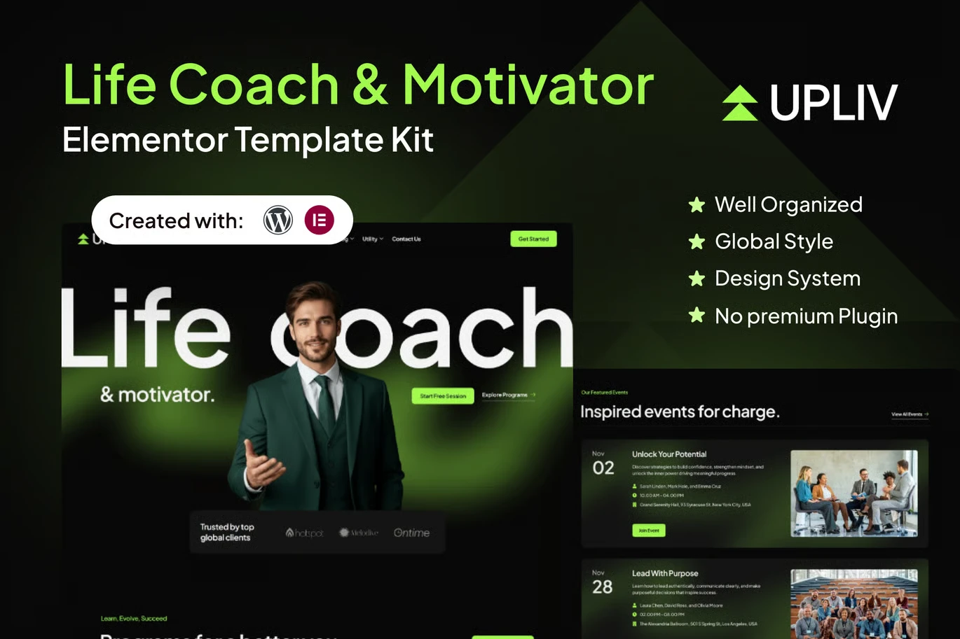 Upliv - Life Coach & Motivator Elementor Template Kit