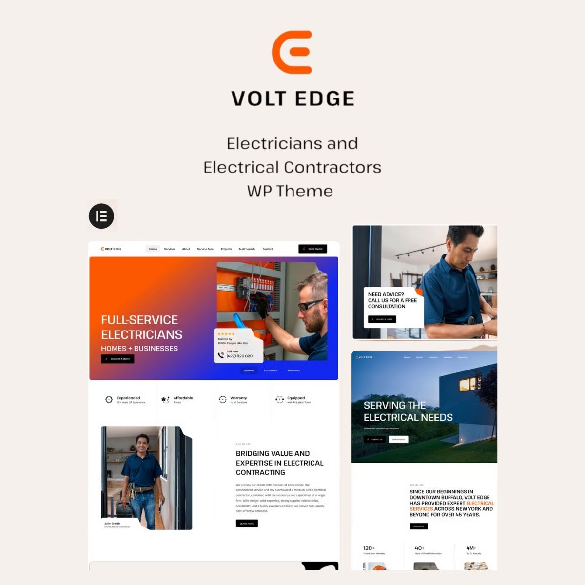 VoltEdge – Electrician Electrical Repair WordPress Theme