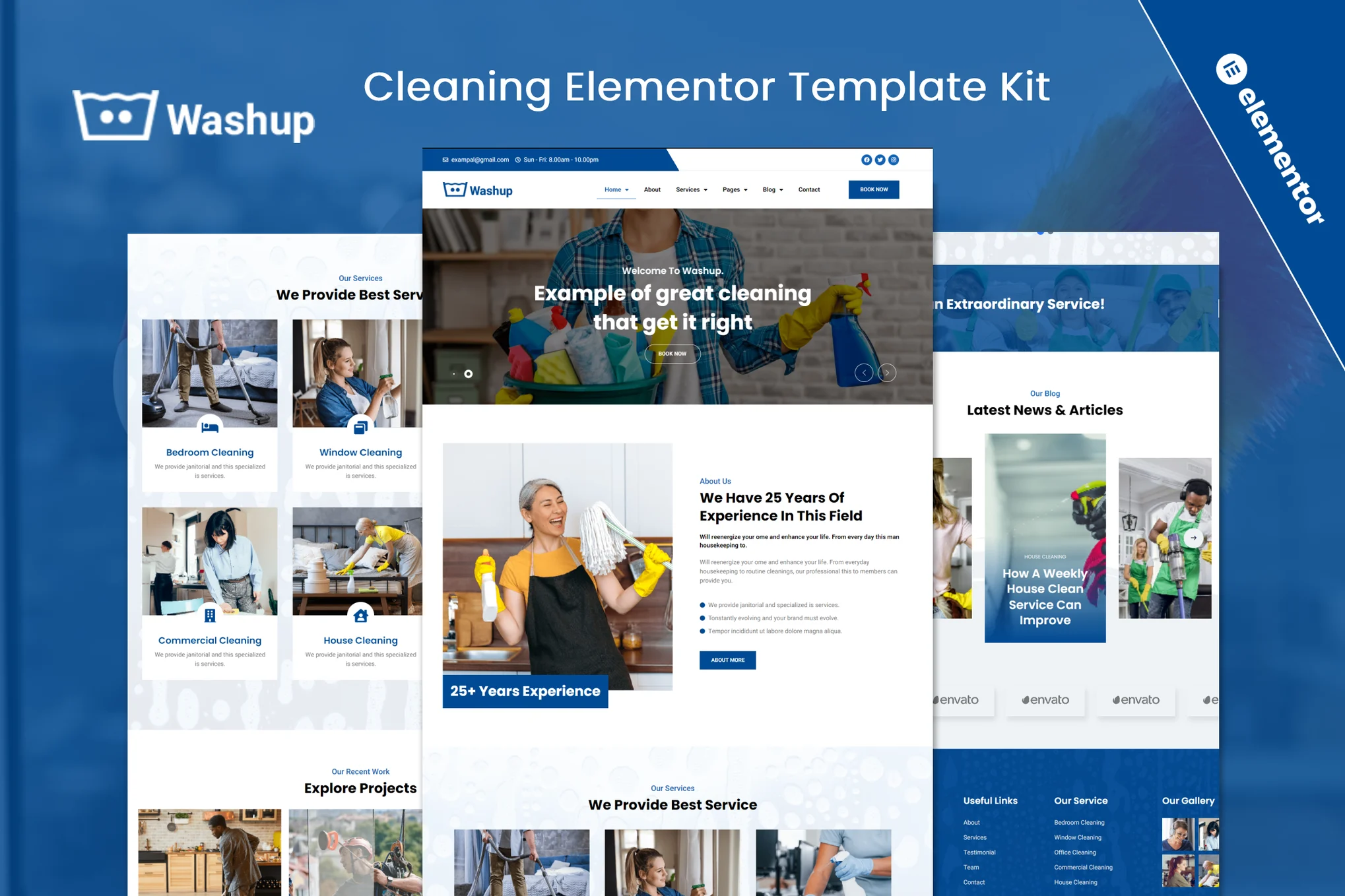 Washup - Cleaning Services Elementor Template Kit