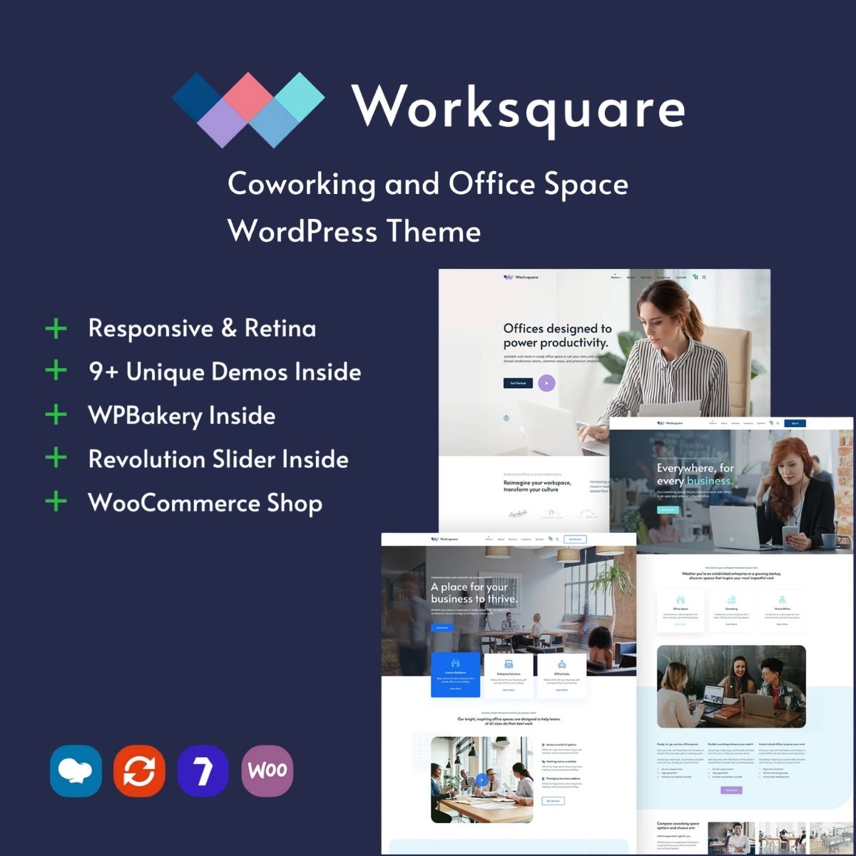 Worksquare - Coworking and Office Space WordPress Theme