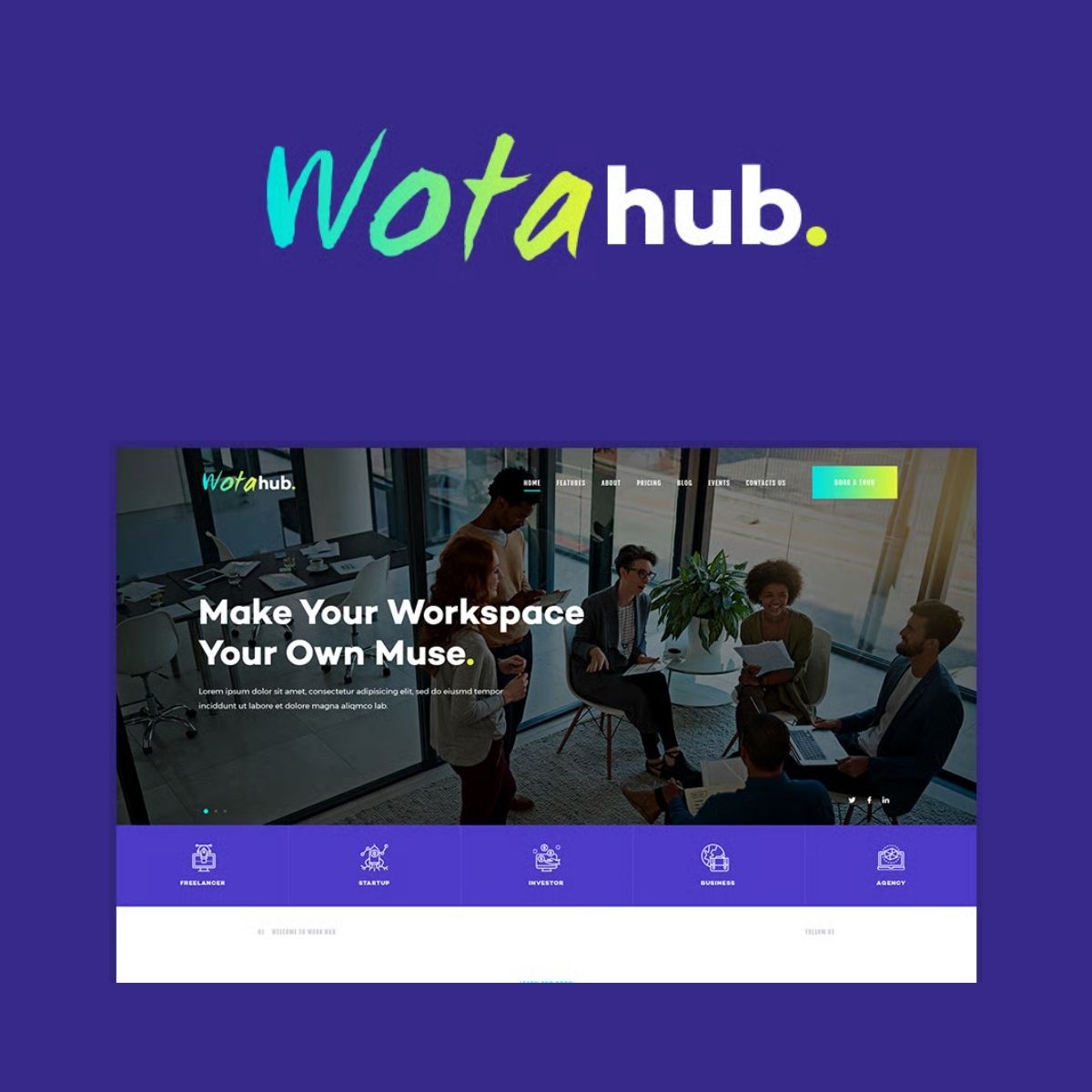 WotaHub | Coworking Space & Office Center WordPress Theme
